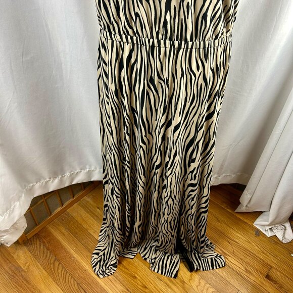 INC International Concepts Halter Zebra Maxi Dress Women Plus XXL Tan Black - Picture 4 of 11